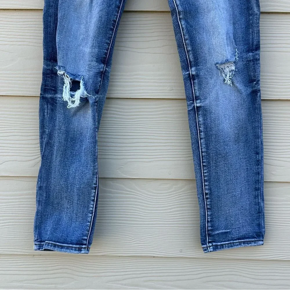 Kancan Hi‎ Rise Skinny Exposed Button Fly Distressed Raw Hem Jeans-Sz 3 / 25